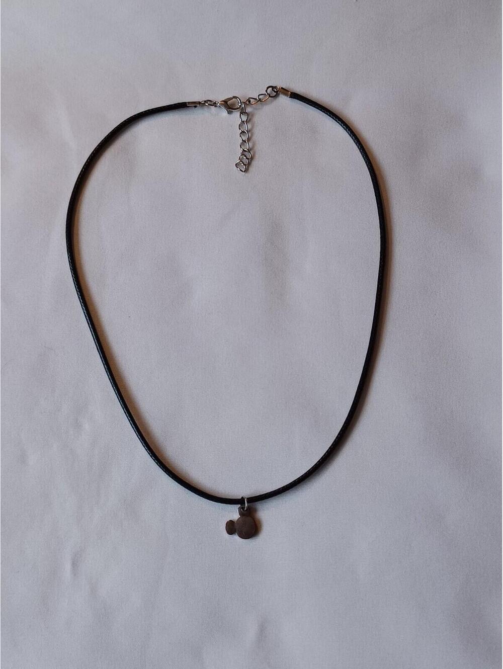 Disney Patinaed Mickey Head Pendant on 18+ Inch Black Cord Necklace - Picture 5 of 6